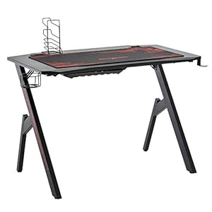 HOMCOM gaming tafel bureau computertafel werktafel meubels voor kantoor woonkamer werkkamer, modern design, MDF, metaal…