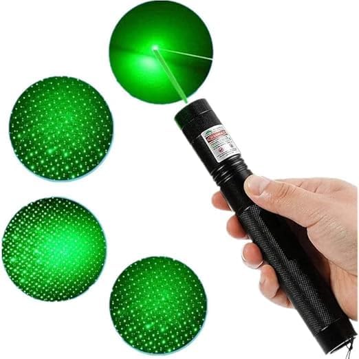 Image of Powerful Green Laser Pointer 1000mW Aluminium Rechargeable Laser Light Pen with Adjustable Focus Long Range Beam Flashlight for Kids Pets Astronomy Outdoor Use