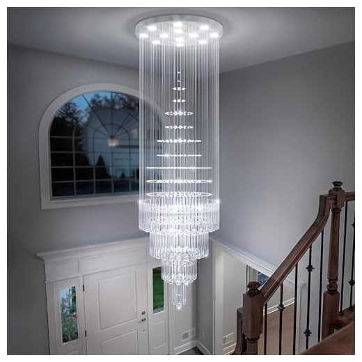 120" Hight Ceiling Chandelier Crystal Raindrop Chandeliers Staircase Large Chandelier Villa Entrance Foyer Pendant Light Grand Lights Foyer Ceiling Light High Ceiling Fixture,12 Bulbs Include