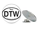 NYC Jewelers Oval DTW Detroit Airport Code (Jet Fly air hub Pilot mi) Metal 0.75' Lapel Hat Pin Tie Tack Pinback
