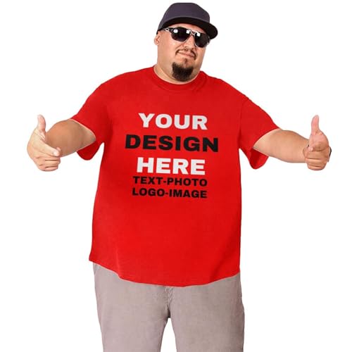 Custom Plus Size T-Shirts for Men Personalized Shirts Design Your Own Text Photo Logo Customized Big and Tall Shirt3
