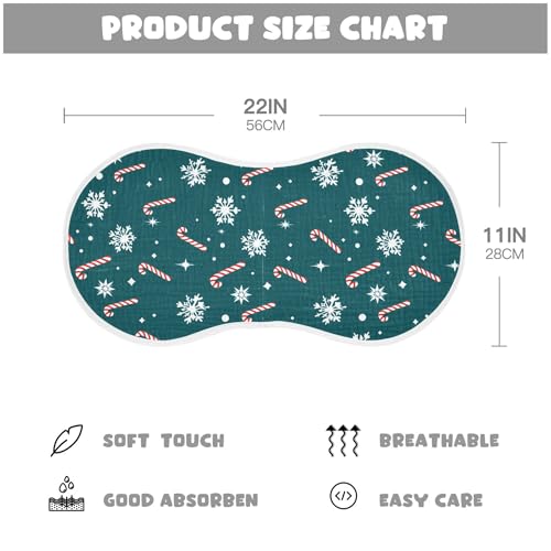 xigua Christmas Striped Candy Muslin Baby Burp Cloths Set of 1, Super Soft & Absorbent Burping Rags, Cotton Burp Clothes Shower Gift for Newborn, Baby Girls and Boys4