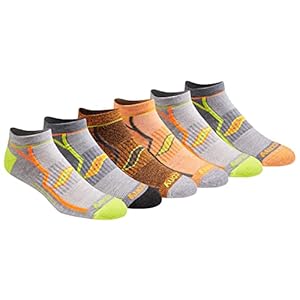 Saucony Men’s Multi-pack Bolt Performance Comfort Fit No-Show Socks