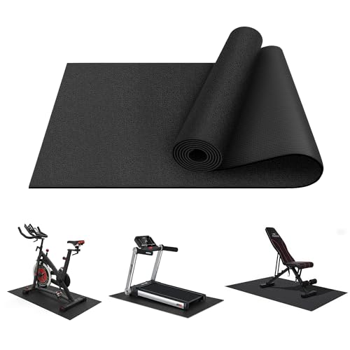 Stepwaver Bodenschutzmatte Fitnessgerät Laufmatte Für Teppich & Hartböden 120x60cm Laufband Matte Schalldämmend Hochdichte Faltbare Unterlegmatte Für Fitnessgeräte Fahrrad & Ellipsentrainer
