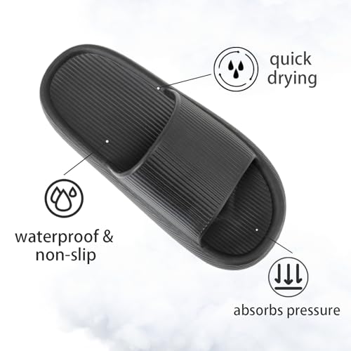 XIXITIAO Pillow Slippers for Women and Men, Soft Summer Cloud Sandals, Non Slip Quick Drying Shower Slides, Cushioned Thick Sole, Comfort Indoor and Outdoor Shoes4