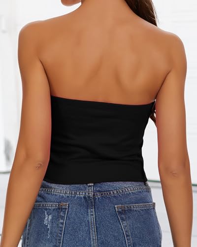 Image of Summer Tube Tops Basic Crop Tops for Women Strapless Tank Casual Tunics Sexy Short Shirts 2026