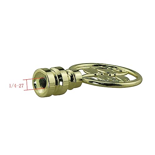 Image of Double Dragonflies Lamp Finials 1-3 /8 Inches Lamp Finial Cap Knob, Dragonfly Design Lamp Decoration Hollowing Out Treatment for Lamp Shade, Gold