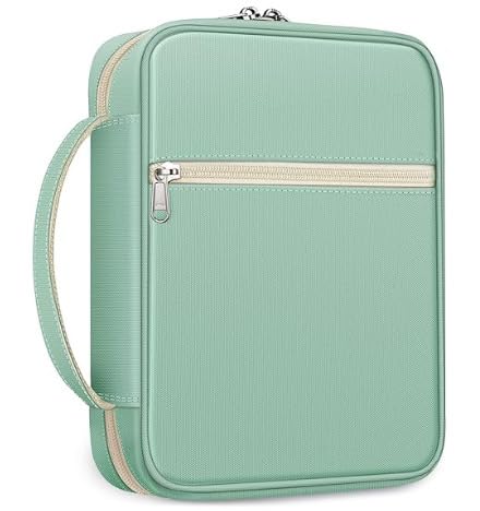 Custodia per libri e bibbia di alta qualità con accessori per diari comoda per uomini donne ragazzi e bambini verde