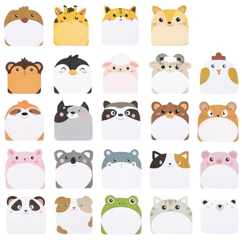 Image of 720 Sheets Animal Sticky Notes Funny, 24 Styles Cute Sticky Notes, Self-Adhesive Stickys Note Set for Office, Home, School Use