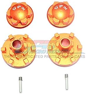 GPM For Traxxas E-Revo 2.0 VXL Brushless (86086-4) Upgrade Parts Aluminum Wheel Hex Claw + Wheel Lock - 4Pc Set Orange
