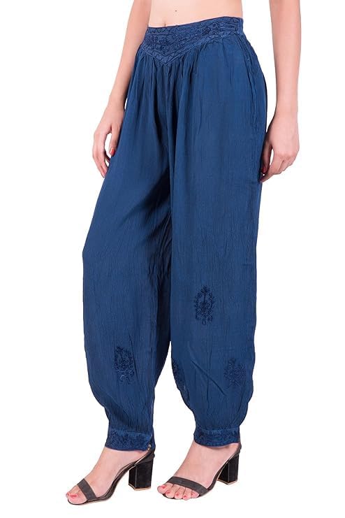 LUJOSO Harem Pants for Women | Stylish Afghani Salwar | Women's Rayon Fabric Pants Loose Fit for Yoga & Dancing | Waist Size 22 to 42 Inches, Free Size