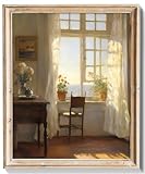 RETRART Vintage Summer Countryside Oil Painting on Canvas Rustic Balcony Wall Art Print for Nursery, Bedroom, Office, Vintage Wall Art Prints Decor, (8x10 Inch Unframed)
