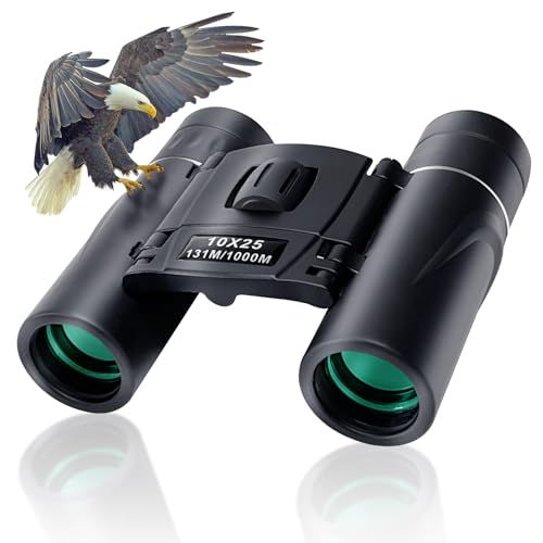 10x25 Compact Binoculars for Adults & Kids - Waterproof with Low Light Night Vision, Ideal for