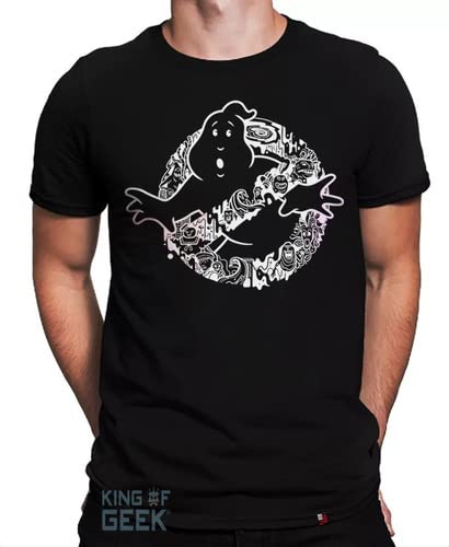 Camiseta Caça Fantasmas Camisa Ghostbusters Filme Clássico Tamanho:M;Cor:Preto