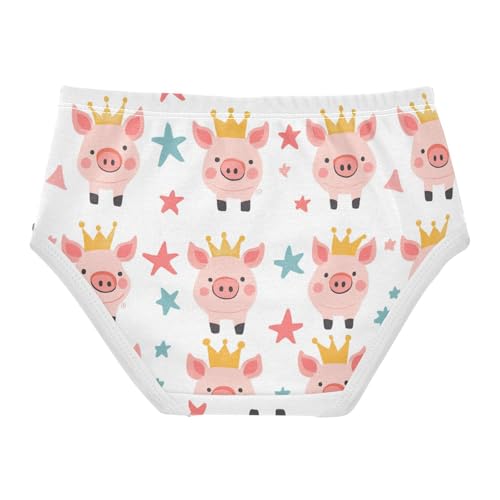 Cute Piglets Girls' Underwear Cotton Wearing Crowns Girls Briefs Soft Toddler Underwear 2T2