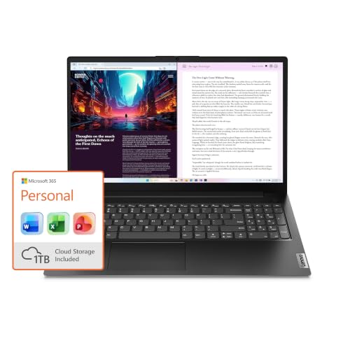 Image of Lenovo V15 Gen 4 - Business Laptop - AMD Ryzen 7 7730U CPU - 15.6 inch FHD Display - 16GB RAM - 1TB SSD Storage - Integrated AMD Radeon Graphics with Microsoft 365 Personal (1 Year)