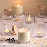 DARJEN 12 Pack Clear Candle Jars for Making Candles- 9 OZ Empty Glass Candle Making Jars with Making Kits, Candle Making Supplies Candle Containers for Home DIY & GIFS