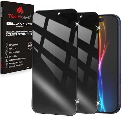 TECHGEAR 2 Pack Anti-Spy Privacy Glass Screen Protectors for