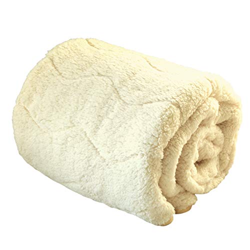 ゆるりら あったか 敷きパッド ワイドキング 200×205cm もこもこ シープボア 冬用 ファミリー アイボリー 29541-0015