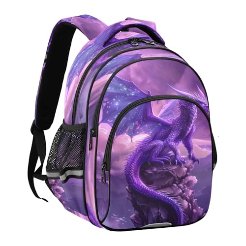 Purple Dragon Mountain Top Backpack for Kids Boys Girls School Bag Elementary Bookbag Travel Rucksack Small2
