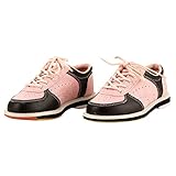 FJJLOVE Mens Womens Bowls Schuhe, Leichte Bowling-Sport-Turnschuhe, Lace-Up-Bowling-Trainern,Rosa,37 EU