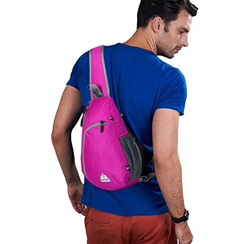 GSTEK Shoulder Backpack Sling Chest Crossbody Bag Pack for Daily Use, Outdoor Sports, School, Travel - Hot Pink