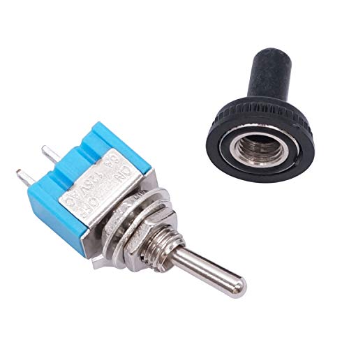 Twtade / 10 Pcs On/Off Mini Subminiature Toggle Switch Car Dash Dashboard Spst 2Pin + 10 Pcs Waterproof Cap Mts-101 #TOP1