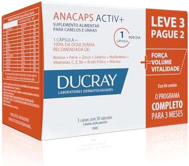 Ducray Anacaps Activ+ Kit Leve 3 Pague 2 Suplemento Antiqueda Cap...