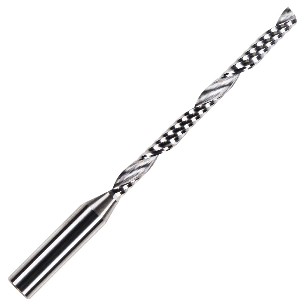 Rennie Tools 5mm x 42mm Flute x 1/4" Shank Solid Carbide Single Flute Spiral Router Cutter Bit End Mill for ACM Aluminium