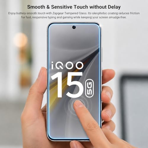 Image of Military-Grade Gorilla Tempered Glass Compatible with iQOO 15 5G | Edge-to-Edge Coverage with Premium Black Border | 9H Hardness | Scratch Resistant & Bubble-Free Screen Protector