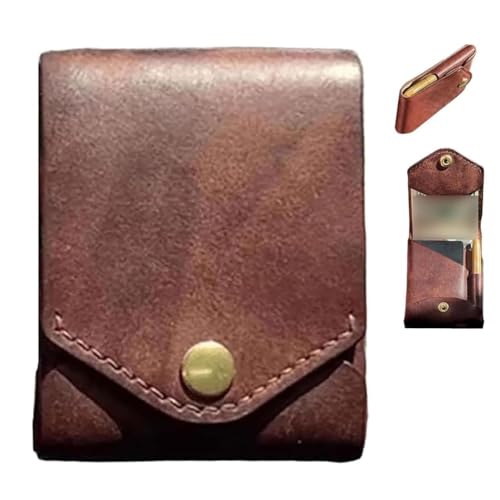 Multifunctional small wallet, men's premium leather slim wallet, large card holder, pen slot, and full-featured features (1set)