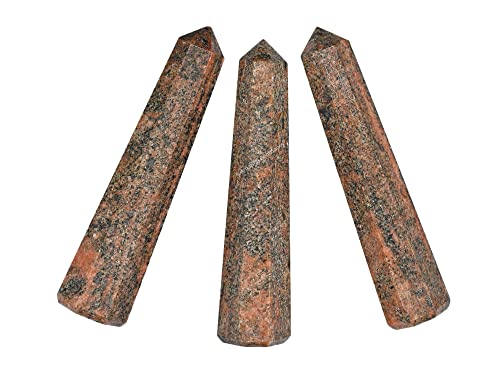 Image of Amazing Gemstone Unakite Crystal Towers - Natural Healing Crystal Point Obelisk for Reiki Healing and Crystal Grid (3 inch to 4 inch INCH)