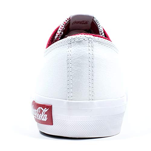Tênis Blend Leather, Coca-Cola, Adulto Unissex, Branco/Vermelho, 36