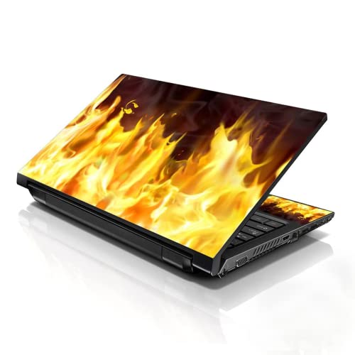 Image of LSS 15 15.6 inch Laptop Notebook Skin Sticker Cover Art Decal Fits 13.3 inch 14 inch 15.6 inch 16 inch HP Dell Lenovo Apple Asus Acer Compaq (Free 2 Wrist Pad Included) Flame