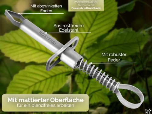 InstrumenteNrw Zeckenpinzette Zeckenentferner Edelstahl mit Feder 8,5 cm