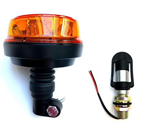 MelTruck® LED Warnleuchte Rundumleuchte 12V 24V mit 4 Blitzmuster E9 ECE R65 R10 für Traktor PKW LKW (Aufsteckrohr I)
