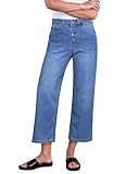 GRAPENT Stretchy Jeans Women’s Jeans Wide Leg Denim Pants for Women Jean Pants for Women Classic Blue Large US Size 12-14