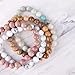 YISSION 4PCS 8mm Beaded Bracelets for Women Men Semi-Precious Gemstone Bracelet Healing Crystal Elastic Stretch Bracelet Set Gifts