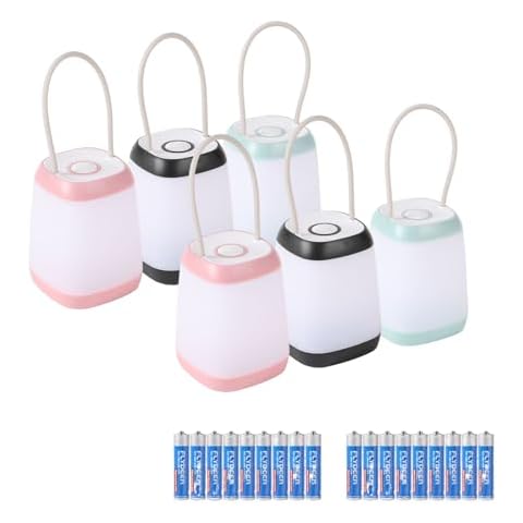 Hilngav 6 Pack LED Camping Light, 3 Light Modes Battery Powered Night Light for Indoor and Outdoor Emergency Light, Tent Lantern, Camping Cover