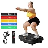 Vibration Plate Exercise Machine for Lymphatic Drainage Weight Loss,SoftGym Power Vibration Plate 300-400 Lbs Capacity Full Whole Body Workout Platform,Vibration Plate with Bluetooth for Home