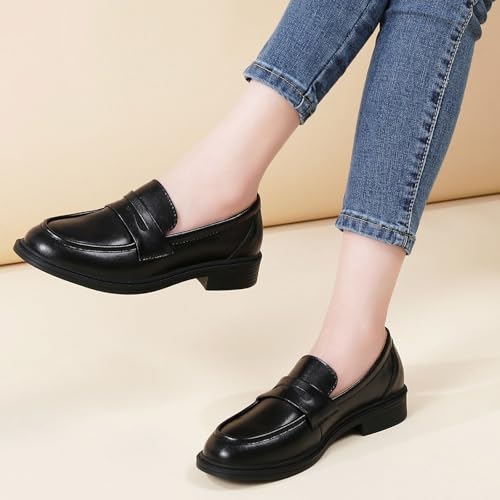 Image of Loafers for Women Black Penny Loafer Business Casual Shoes Women's Loafers & Slip-Ons Ladies Flats Comfortable Dressy