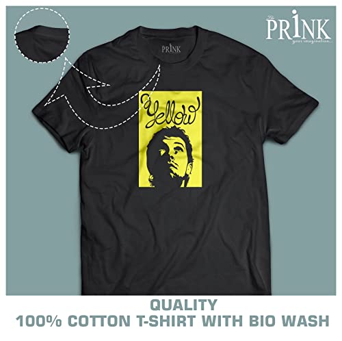 Image of Prink Coldplay Yellow Song Printed Tshirts | Tees for Men | Black Cotton Regular fit Tshirts | Tshirts for EDM Lovers |