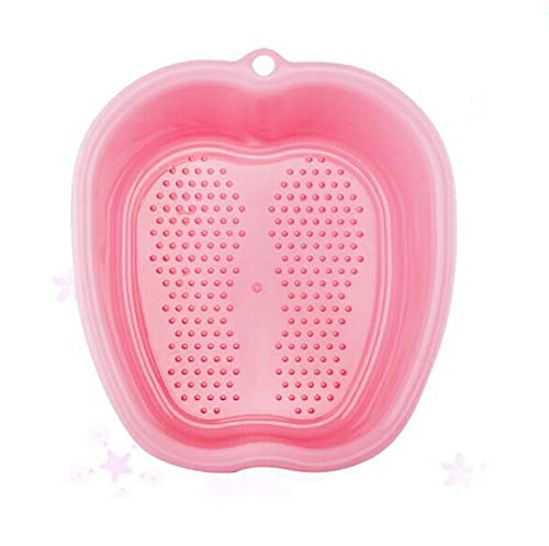 Lemoncy Large Plastic Foot Basin Bath Spa Tub Feet Massage for Soaking Foot,Toe Nails, and Ankles,Pedicure,Improved Sturdy Portable Feet Tub Pink