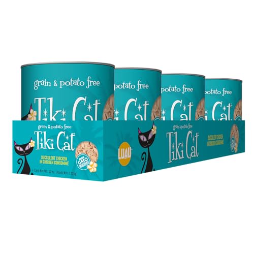 Image of Tiki Cat Luau Wet Cat Food, Succulent Chicken, 10 oz. Cans (4 Cans)