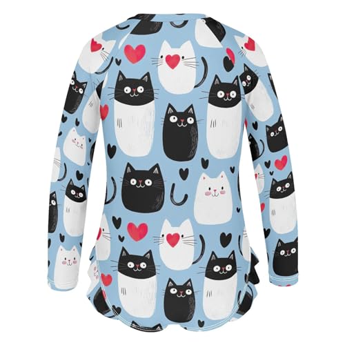 Cute Cat Girls Long Sleeve One-Piece Swimsuit UV Protection Quick Dry Swimwear Bathing Suit 208591483