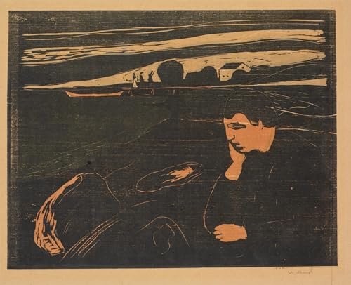 Cuadro decorativo de Edvard Munch Tarde en la playa, impresión artística moderna 60x90cm