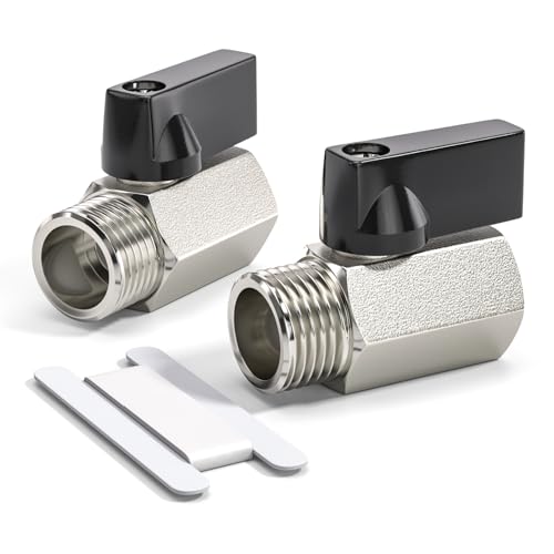 Bwintech 2 Pz 1/4 BSP Femmina x Maschio nichelato Ottone Mini Valvola A Sfera Valvola di Stop