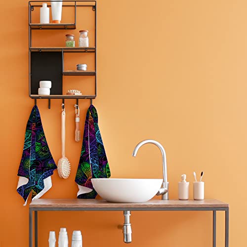 Tsingza Hand Bath Towels Set Of 2 Sea Turtle Mandala, Soft Absorbent Microfiber Face Fingertip Towels For Bathroom Kitchen Decor Gym Sports, Quick Dry Hair Drying Cloth 30"X15" #TOP4