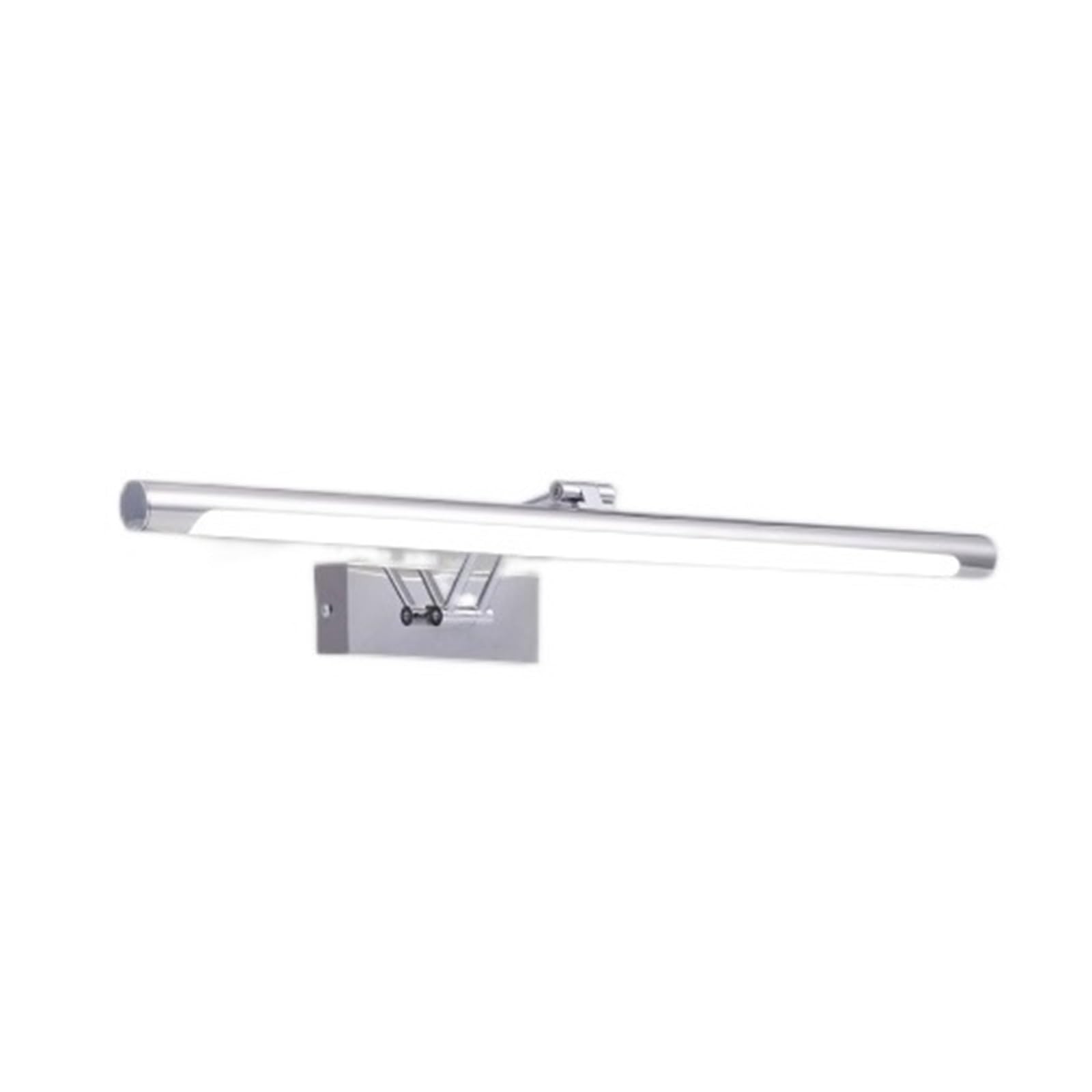 Apliques Para Cuadros Lámpara de pared Led nórdica negra plateada 12W 55CM AC90-260V espejos de iluminación de baño accesorios de iluminación de tocador aplique impermeable luz de pared(Cool,Silver)