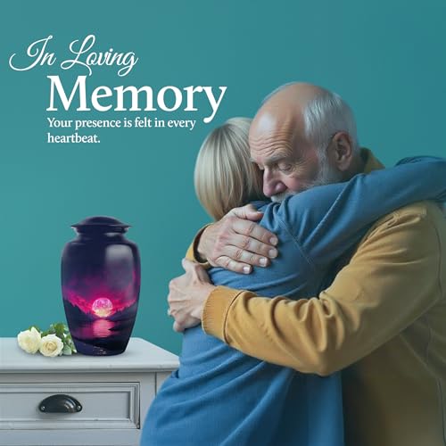 Image of Beach Urn - Small Keepsake Urn - Combo 1 - Large with 3 Inch Pack of 1 - Unique Urns for Human Ashes - Decorative Urns for Mom & Dad - Cremation Memorial